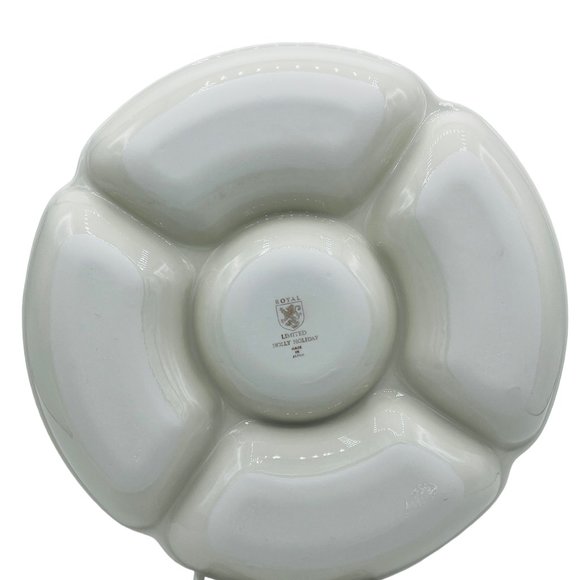 Holly Holiday by Royal Limited 5 Part Relish Divided Serving Platter - Picture 2 of 2